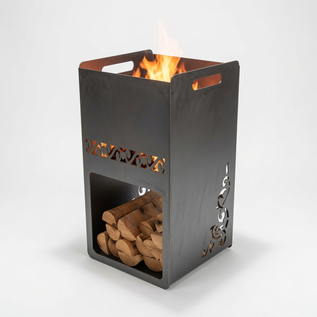 Log & Flame Fire Pit