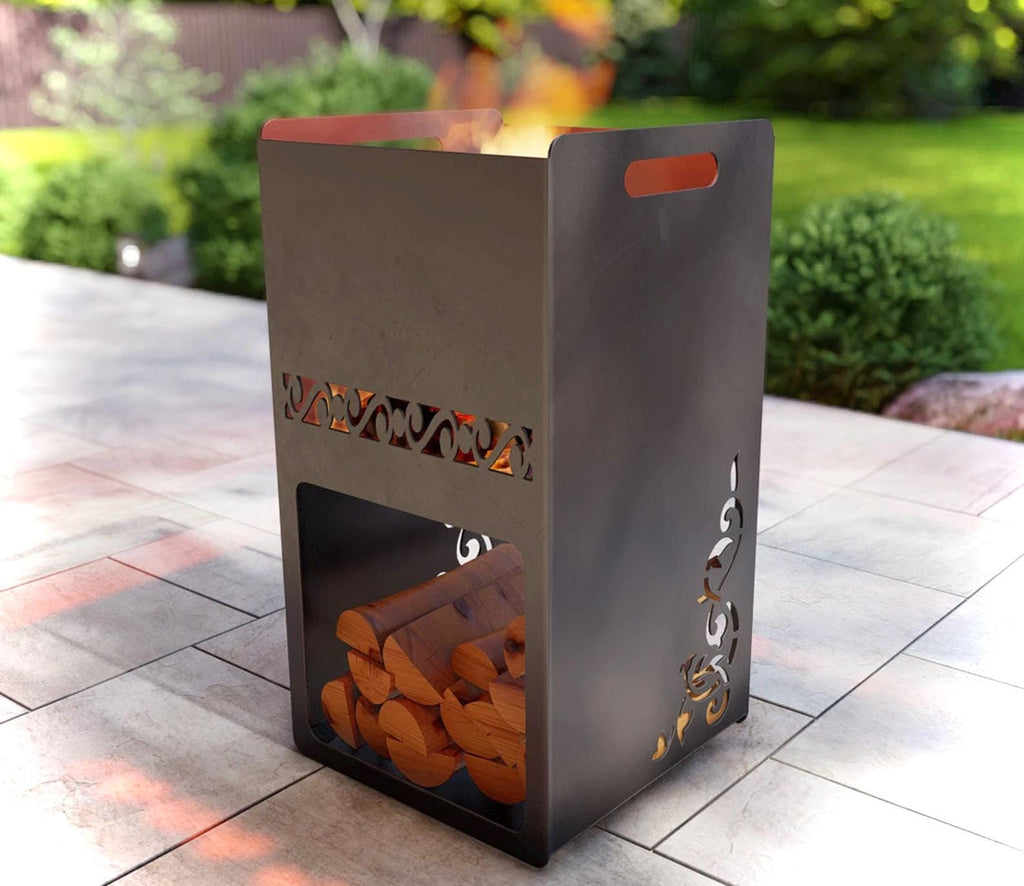 Log & Flame Fire Pit